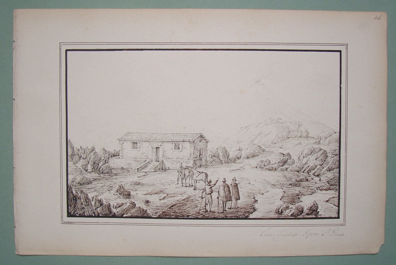 Disegno. CASA INGLESE SOPRA L'ETNA.