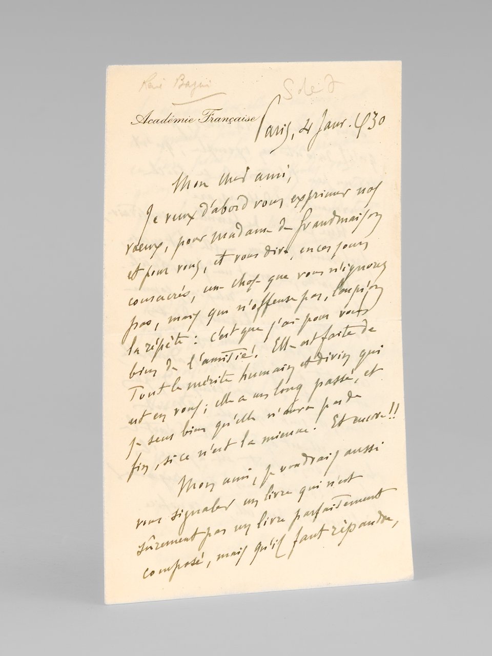 1 L.A.S. de René Bazin [ Il exprime son amitié …