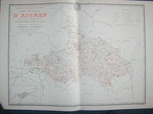 Carte du Canton d'Aignan (Atlas Général du Gers)