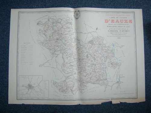 Carte du Canton d'Eauze (Atlas Général du Gers)