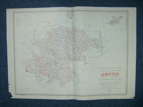 Carte du Canton de Jegun (Atlas Général du Gers)