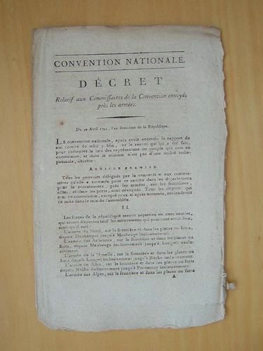 Convention Nationale. Décret relatif aux Commissaires de la Convention envoyés …