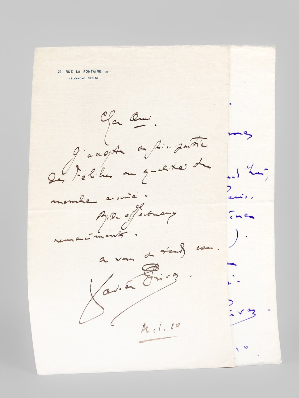 [ 2 lettres autographes signées relatives au Félibrige ] 1 …