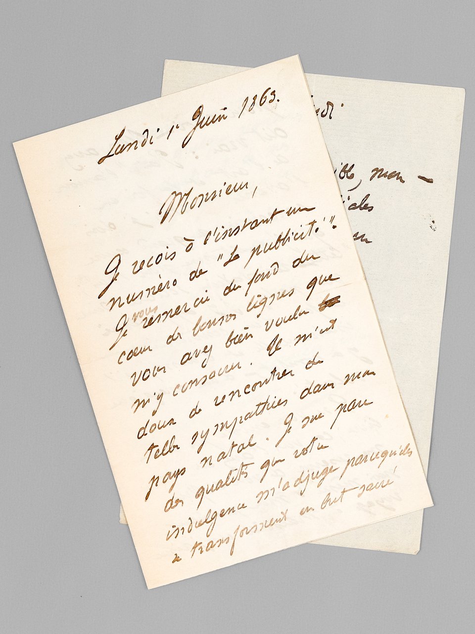 [ 2 pièces autographes signées : ] 1 L.A.S. datée …