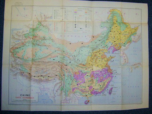 Chine. Carte économique de la Chine au format 995 x …