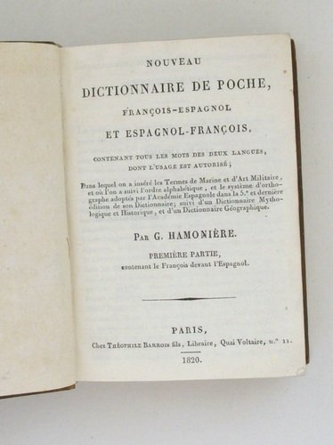 Nouveau dictionnaire de poche , françois-espagnol et espagnol-françois [ français …