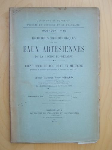 Recherches microbiologiques sur les eaux artésiennes de la région bordelaise.