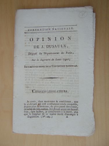 Opinion de J. Dusaulx, Député du Département de Paris, sur …