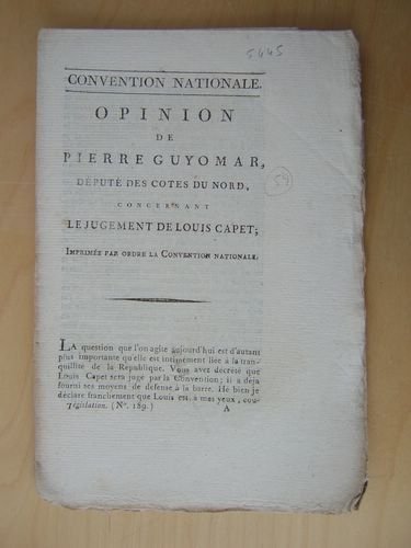Opinion de Pierre Guyomar, Député des Cotes du Nord, concernant …