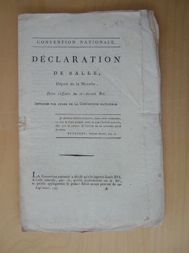 Déclaration de Salle, Député de la Meurthe, dans l'affaire du …
