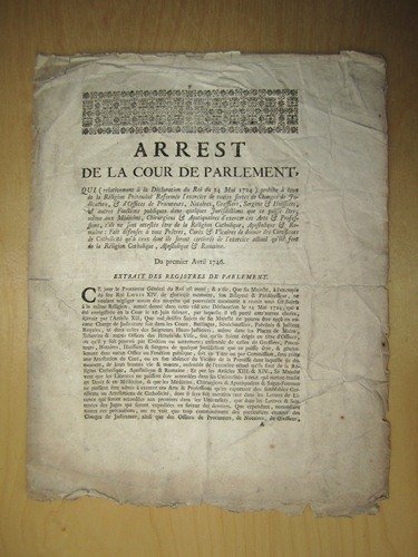 Arrest de la Cour de Parlement [ du 1er avril …