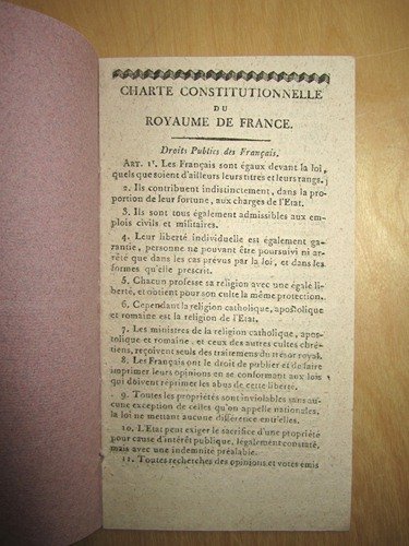 Charte Constitutionnelle du Royaume de France [ 1814 ]