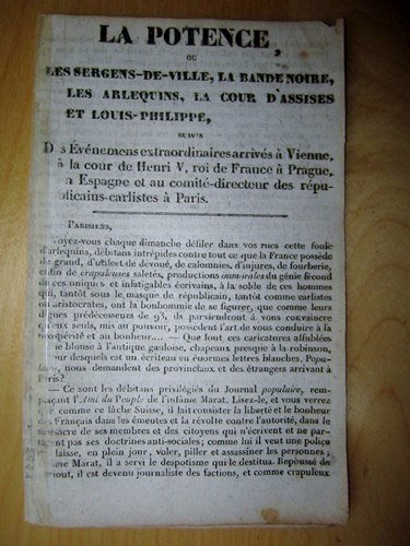 La Potence, ou les sergens-de-ville, la bande noire, les arlequins, …