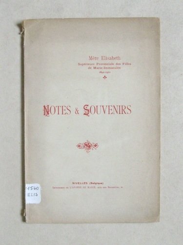 Mère Elisabeth Supérieure Provinciale des Filles de Marie Immaculée 1842 …