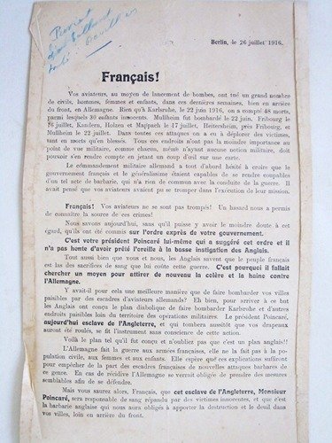Tract allemand en français daté de Berlin, le 26 juillet … | Immagine principale