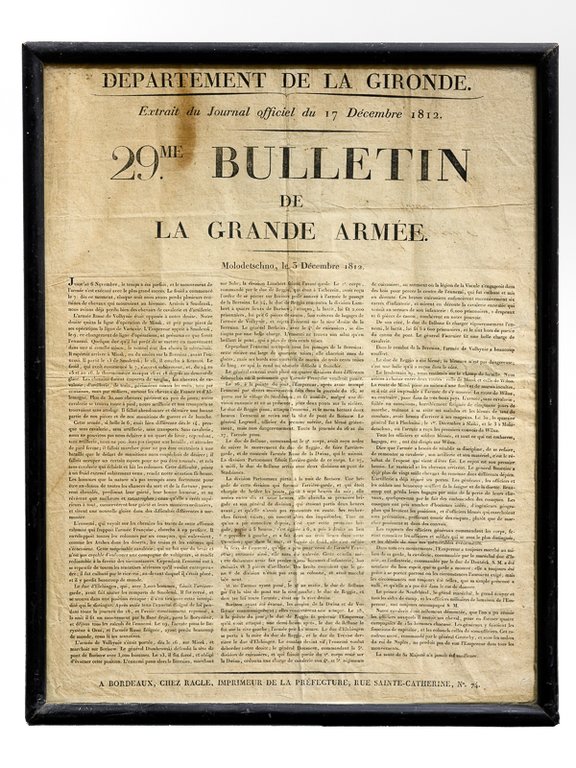 29me Bulletin de la Grande Armée. Molodetschno, le 3 Décembre …