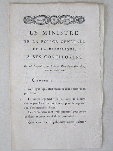 Le Ministre de la Police Générale de la République à …