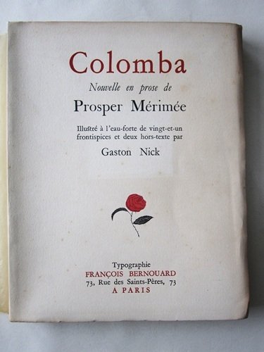 Colomba. Nouvelle en prose de Prosper Mérimée.