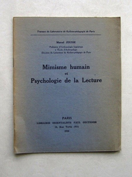 Mimisme humain et Psychologie de la Lecture.