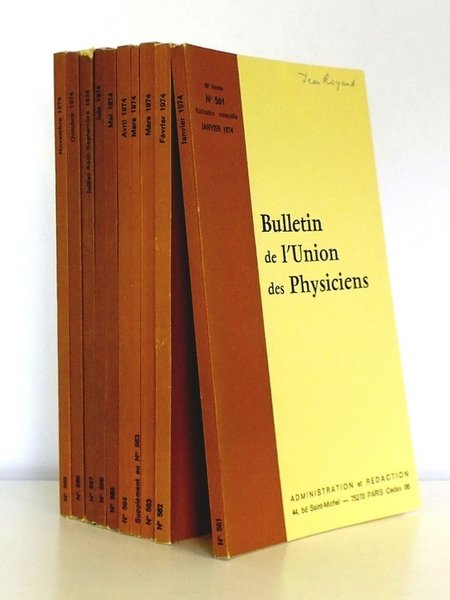 Bulletin de L'Union des Physiciens - Année 1974 [ 68e …