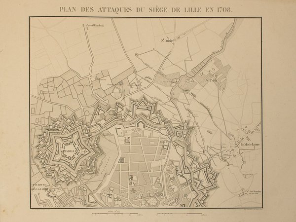 Plan des Attaques du Siège de Lille en 1708 [ …