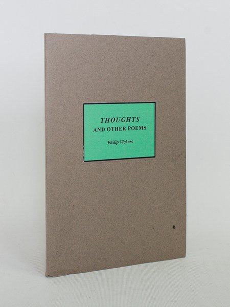 Thoughts and other Poems. [ Livre dédicacé par l'auteur ]