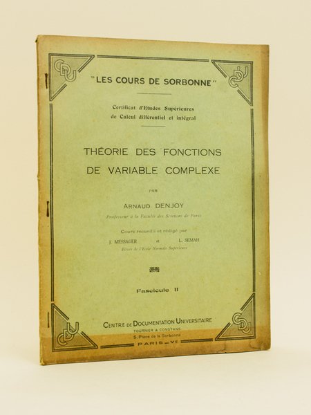 Théorie des Fonctions de variable complexe. Fascicule II