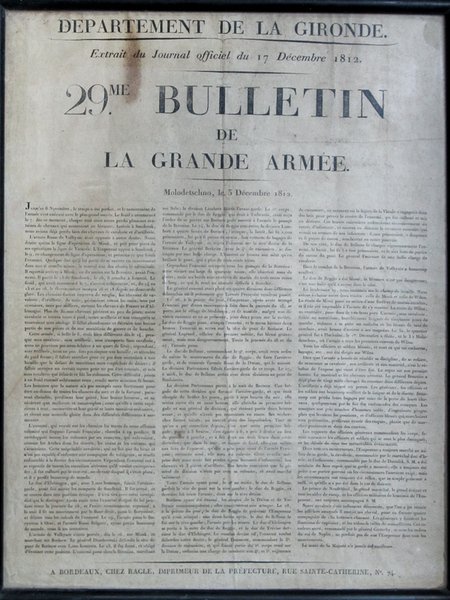 29me Bulletin de la Grande Armée. Molodetschno, le 3 Décembre …
