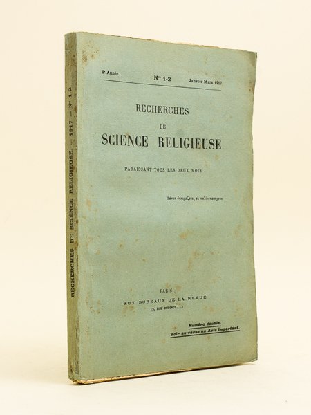 Recherches de Science Religieuse. 8e Année. N° 1 - 2 …