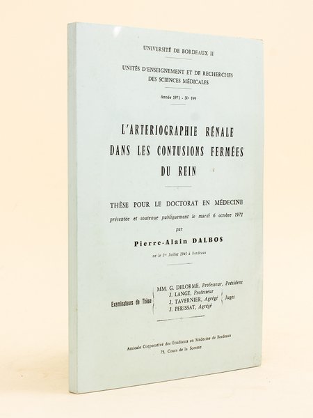 L'artériographie rénale dans les contusions fermées du rein. Thèse pour … | Immagine principale