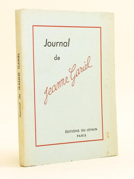 Journal de Jeanne Gariel.