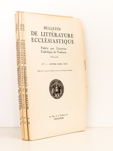 Bulletin de Littérature Ecclésiastique , Tome LII, Année 1951 ( …