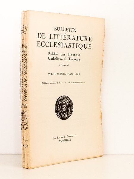 Bulletin de Littérature Ecclésiastique , Tome LV , Année 1954 …