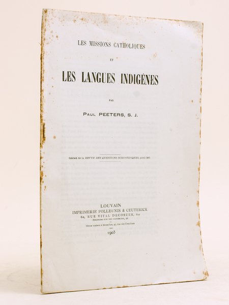 Les Missions catholiques et les langues indigènes.