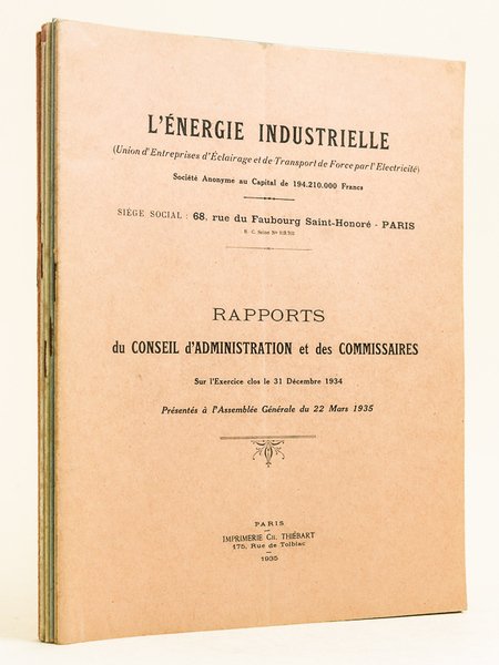 L'Energie Industrielle (Union d'Entreprises d'Eclairage et de Transport de Force …