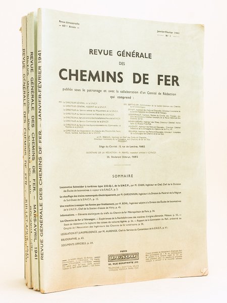 Revue Générale des Chemins de Fer. (Année 1941 - Soixantième …