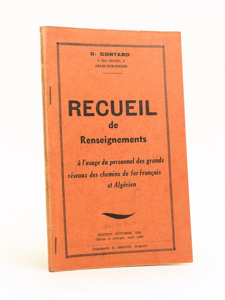Recueil de renseignements à l'usage du personnel des grands réseaux …