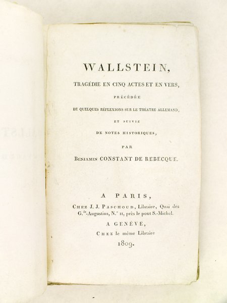 Wallstein, Tragédie en cinq actes et en vers, précédée de …