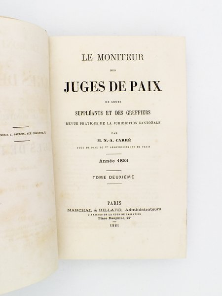 Le Moniteur des Juges de Paix, de leurs Suppléants et …