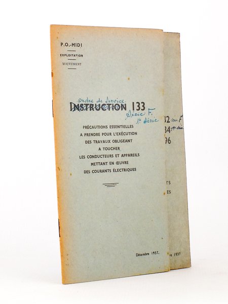 (Lot de 2 instructions de décembre 1937) Instruction 1333 : …