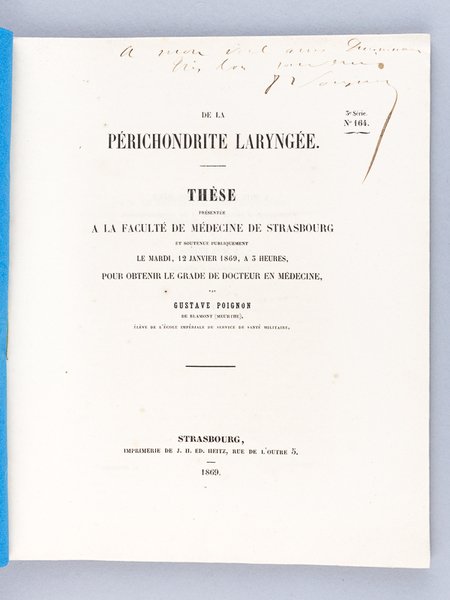 De la Périchondrite laryngée. Thèse présentée à la Faculté de …