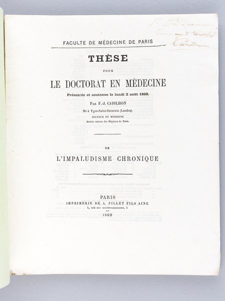 De l'Impaludisme chronique. Thèse pour le Doctorat en médecine présentée …