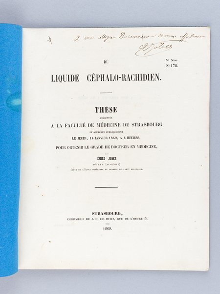 Du liquide céphalo-rachiden. Thèse présentée à la Faculté de Médecine …