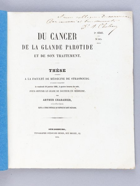 Du Cancer de la Glande parotide et de son traitement. …