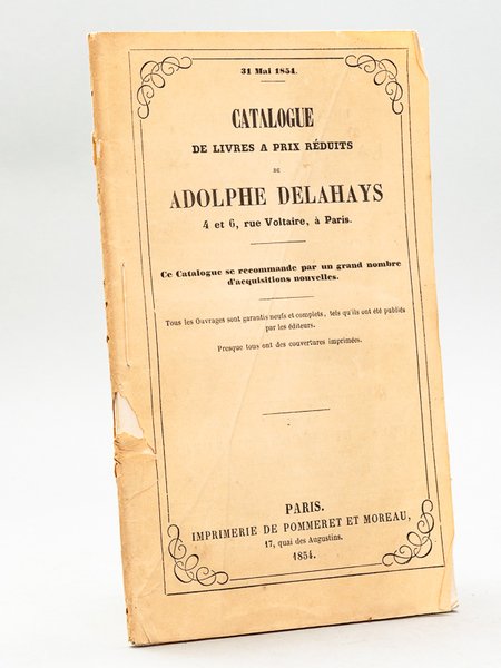 31 Mai 1854 Catalogue de Livres à prix Réduits de … | Immagine Gallery 1