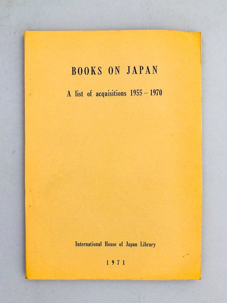 Books on Japan - A list of acquisitions 1955 - …