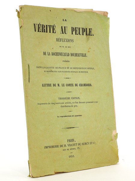 La Vérité au Peuple. Réflexions de M. le Duc de …