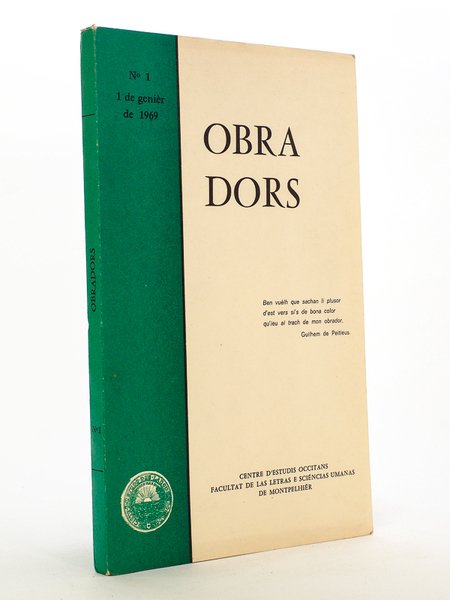 Obra Dors N° 1 de genièr de 1969