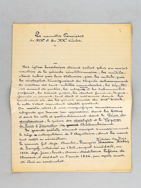 Les Nouvelles Paroisses du XIXe et du XXe siècles [ …