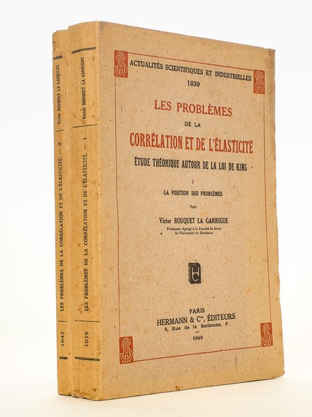 Les problèmes de la corrélation et de l'élasticité, étude théorique …